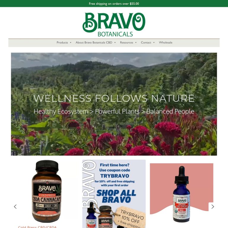 Bravo Botanicals web site